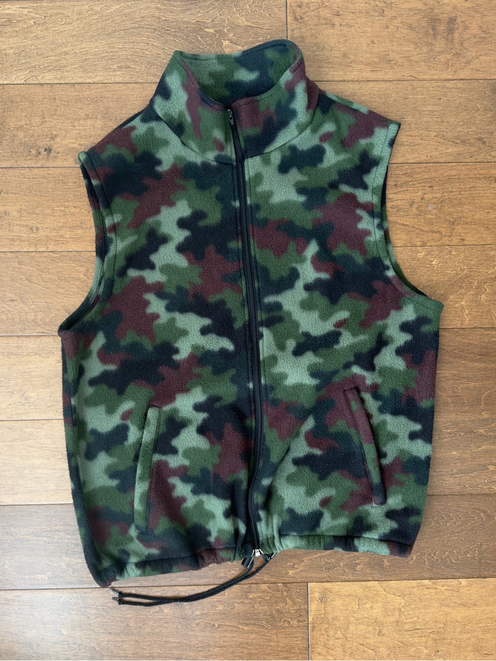 Vintage Camouflage Fleece Vest - Green